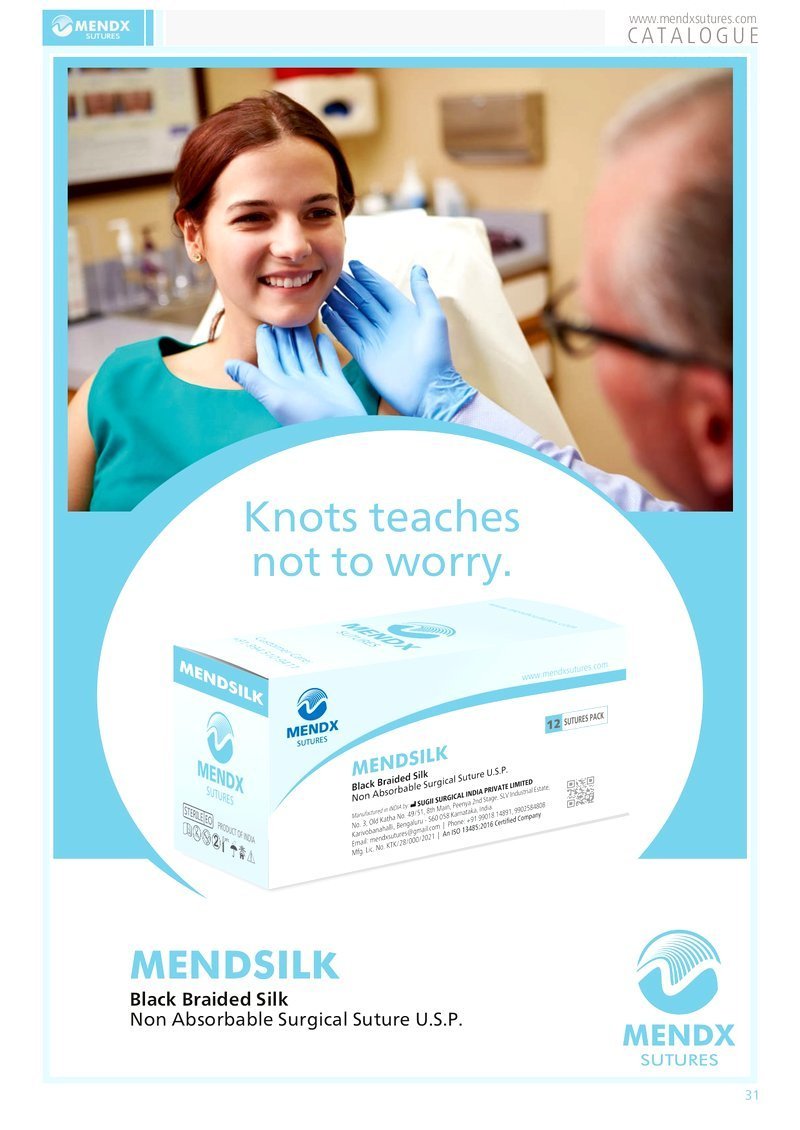 Mendx Mendsilk Suture 4-0 - MS-5001RC Pack of 12 - Image 2