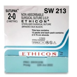 Ethicon Sutupak Silk Suture 2-0 - SW213 Pack of 12