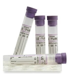 Levram Lev-Tube K2 EDTA Vacuum Blood Collection Tube - 2ml Pack of 100 Tubes