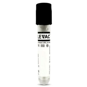 Levram Levac Sodium Citrate 3.8% Vacuum Blood Collection Tube Black - 1.6ml Pack of 100 Tubes