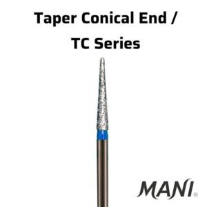 Mani Taper Conical End (TC) Series Short Shank Diamond Burs - Standard (Blue) TC-S21