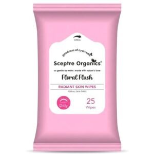 Sceptre Organics Floral Flush Radiant Skin Wipes - Pack of 25